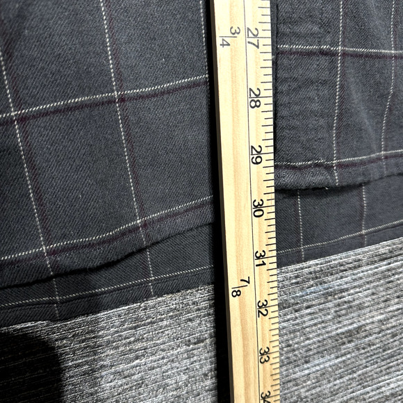 Marine Layer Flannel Button Up Shirt Men's 2XL Gray Windowpane Plaid Balboa - Picture 8 of 14